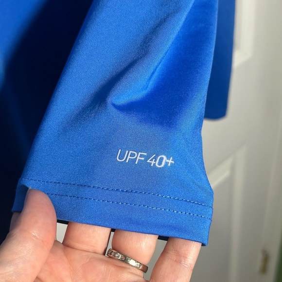 Nike Swim Dri Fit Long Sleeve Rash Guard Shirt. Size Medium. UPF 40+ Blue - Picture 8 of 10